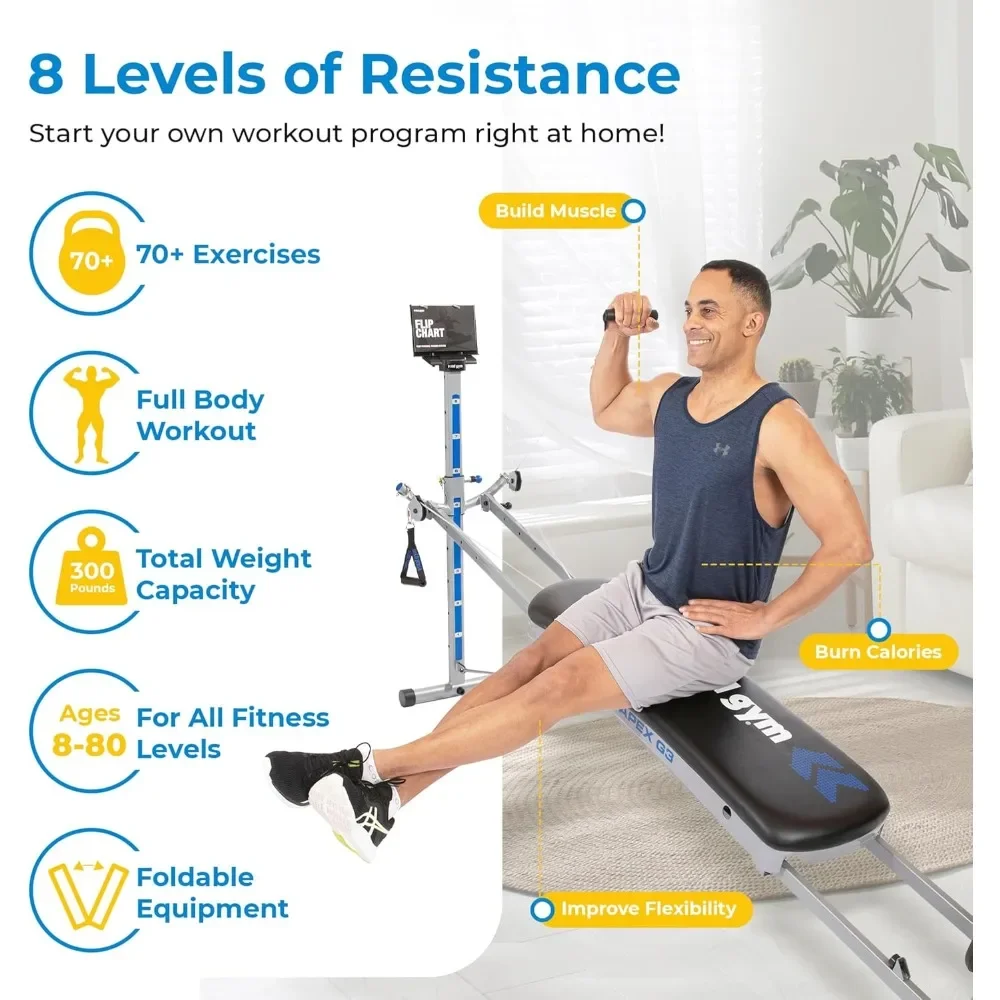 Home Gym Total Fitness - APEX Versátil Indoor Home Gym Workout