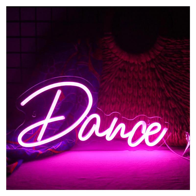 Home Gym Wallpaper - Letreiro Neon Dança Luz Rosa Decoração