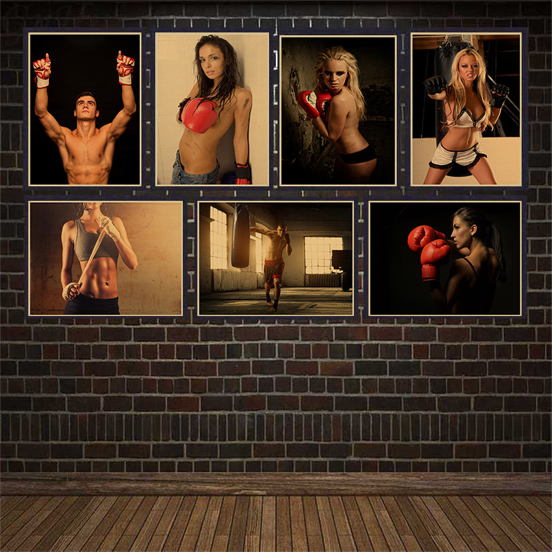 Home Gym Wallpaper - Papel kraft pintura cartaz boxe fitness