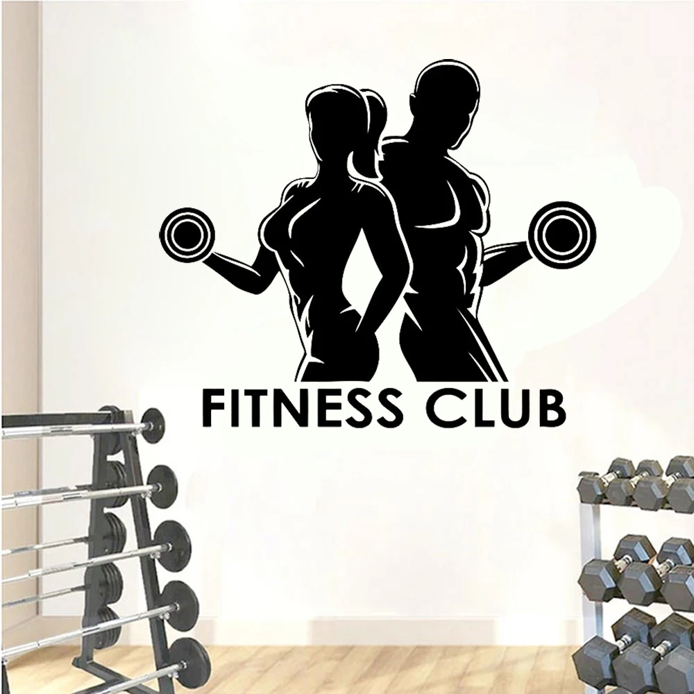 Homem mulher ginásio adesivos  - Home Gym Wallpaper avaliação e preço